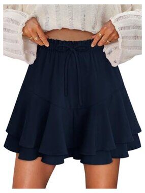 Women's Flowy Ruffle Skort Tennis Skorts Polyester Short